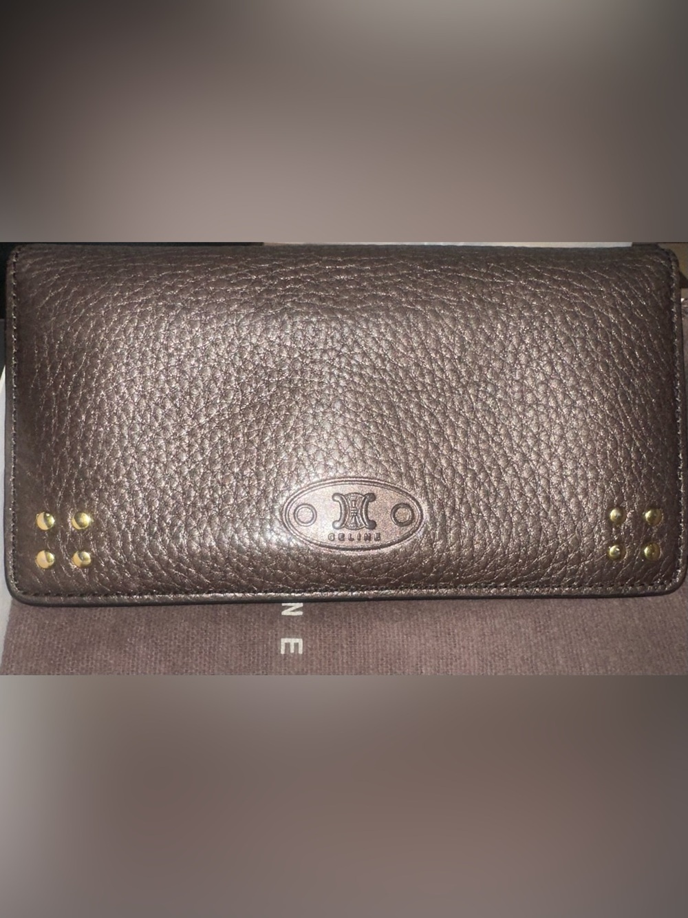 Celine Brown Leather Wallet. Full Inclusion